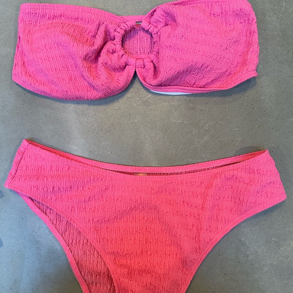 Pink bandeau bikini